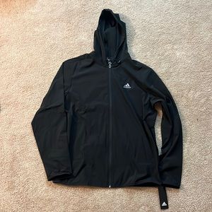 NWT Men's adidas Golf Full Zip Windbreaker Jacket, Black, M ADVR0813